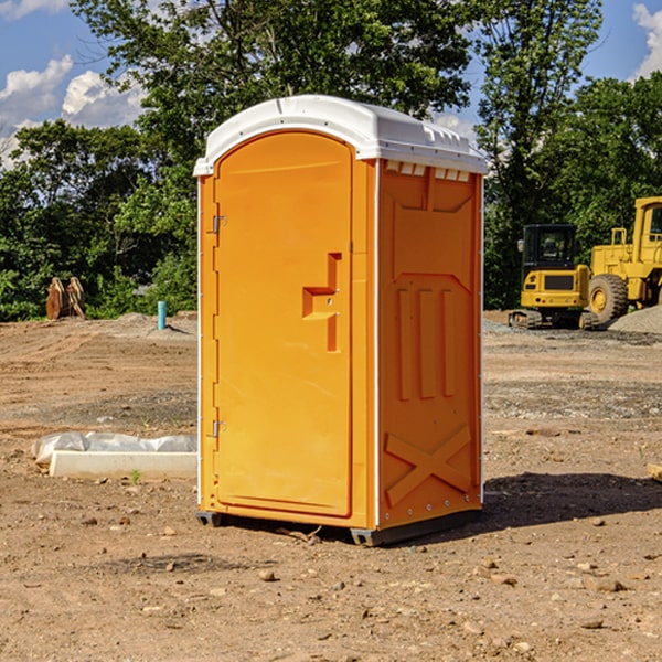 can i customize the exterior of the portable toilets with my event logo or branding in Meadow Acres